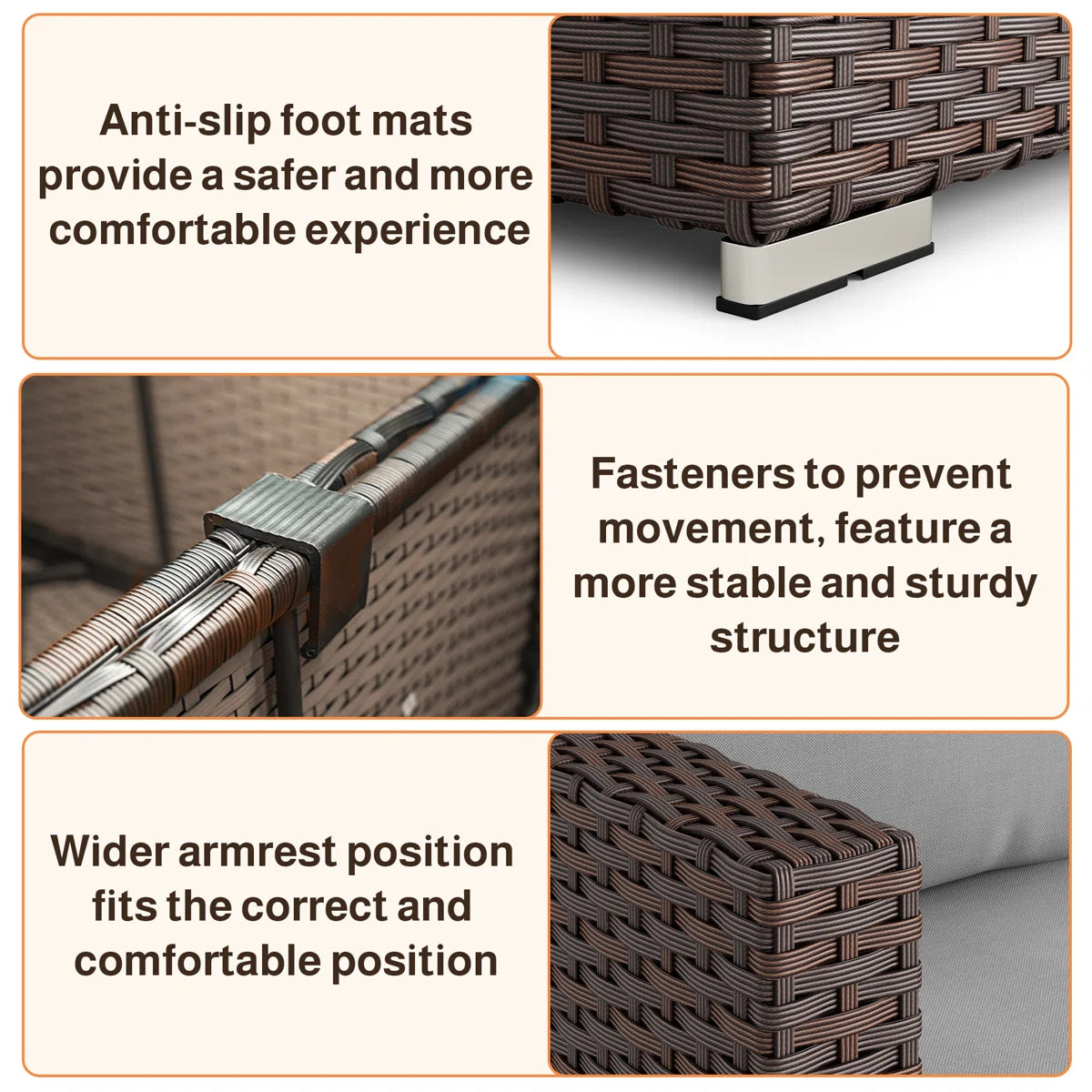 Calvera 7-Piece Rattan Sectional Seating Group with Cushions